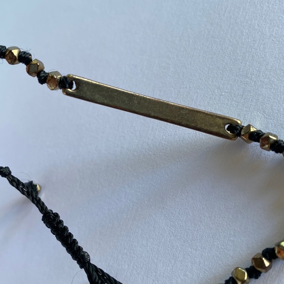 Set of 2 Black & Gold tone adjustable bracelets - Picture 10 of 11